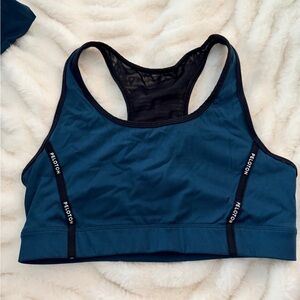 Peloton Large EUC Teal Sports Bra with Black Accents